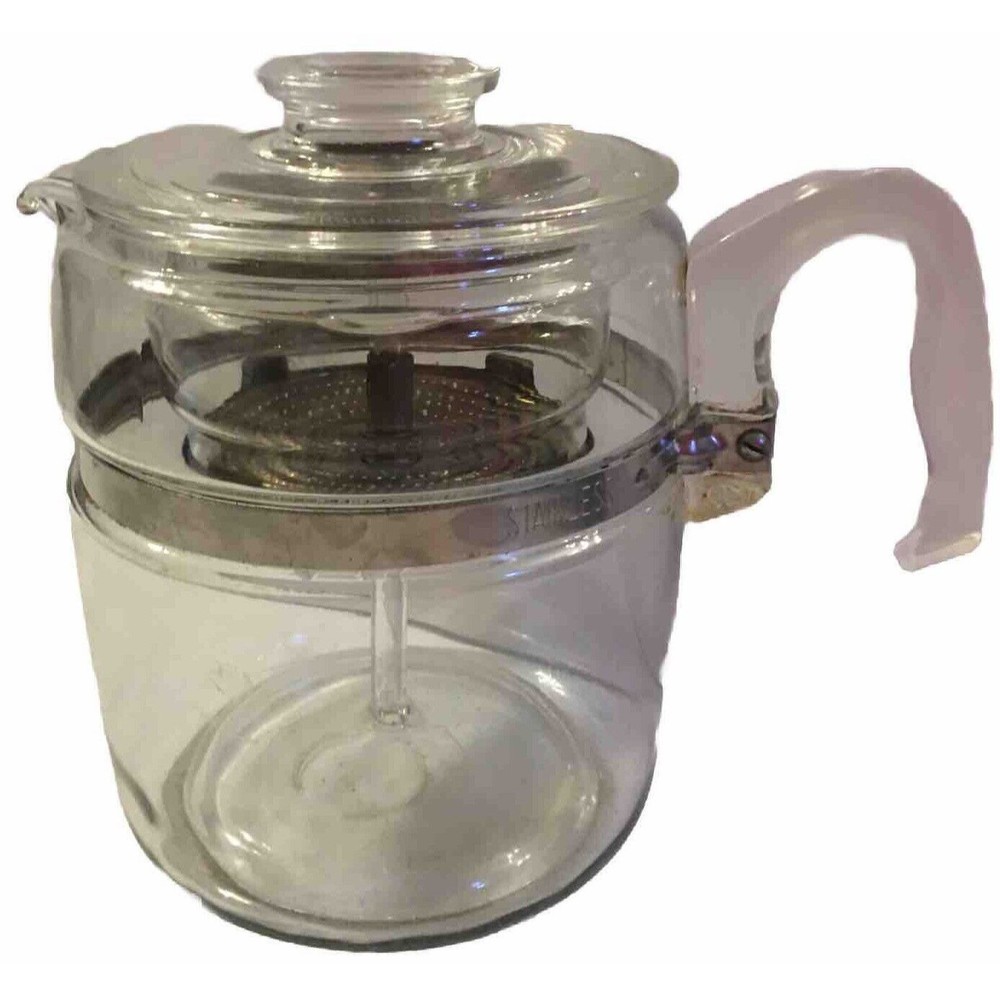 Vintage Pyrex Flameware 9 Cup Model 7759 B Percolator Complete Original 1960s